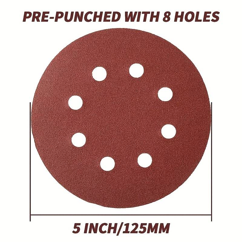 TEMU 15/75pcs 125mm Sanding Discs 60/80/100/120/150/180/240/320/400/600/800/1000 Grit Suitable For 5inch Round Sanding Disc Orbital Sander