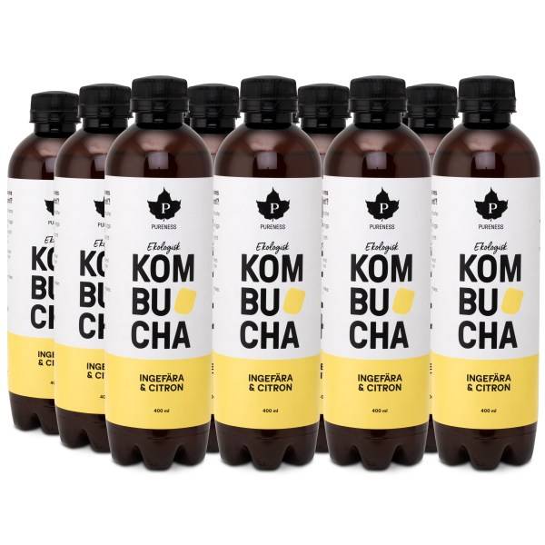 Pureness Kombucha Øko, Ingefær og citron, 12-pak