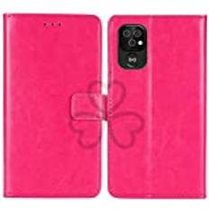 TienJueShi Rosa Skyddsskal Fodral för Doro 8100 8110 6.008 inch Med Plånbok Mobilskal Läder Stödfunktion Skal TPU Silikonskal Case stöttåligt Telefonskal