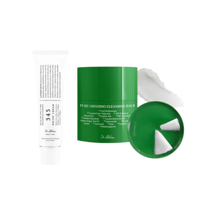 Dr. Althea - 345 Relief Cream (1ea) X Pure Grinding Cleansing Balm (1ea) Set - black