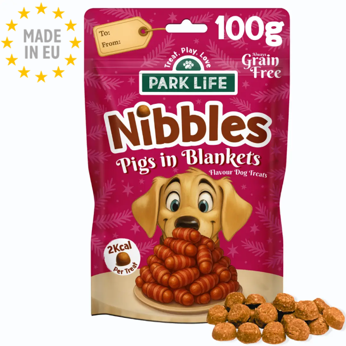 Park life - Nibbles Pigs in Blankets Kornfri Godbid til Hund, Skinke 100g, EU