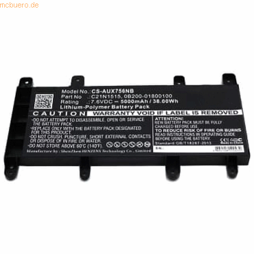 k.A. Akku für Asus R753UA-T4249T Li-Pol 7,6 Volt 5000 mAh schwarz