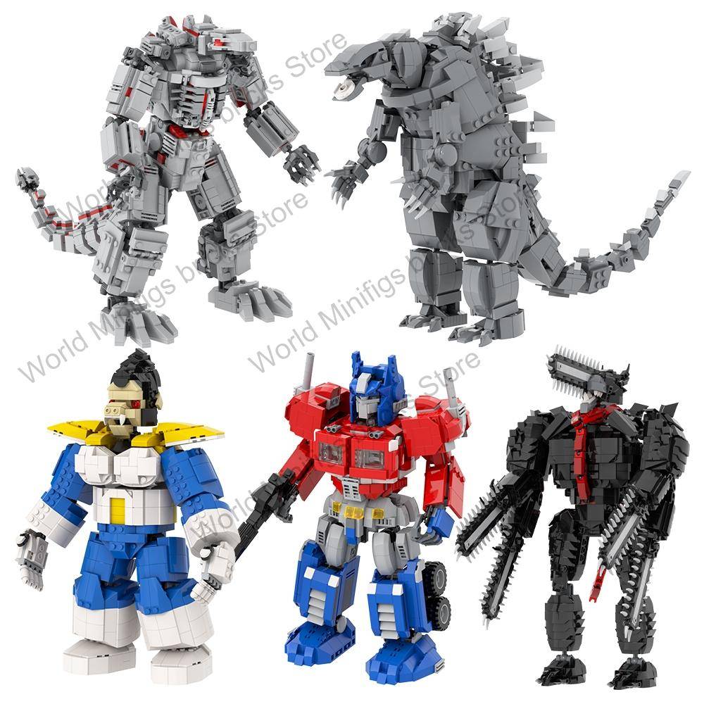 MOC Gigantisk Monsterklossar 1000 st Anime Filmfigurer Motorsågsdemon Robot Kompatibla Byggklossar Leksaker För Barn Vuxen 3D