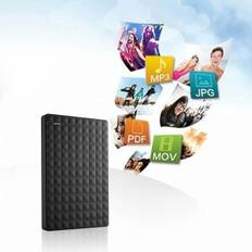 Ekstern harddisk - Seagate - Udvidelse - 2 TB - USB 3.0 - Bærbar sort