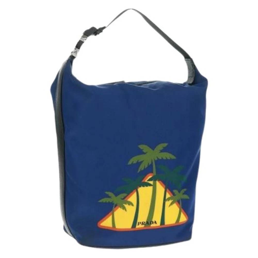 Prada Vintage Pre-owned Vintage Skuldertaske - Vintage - Dame - Blå - ONE SIZE - Uld