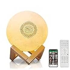 Qur'an månlampa, smart touch Bluetooth-högtalare 3D månljus nattlampa, 7 färger LED-lampa högtalare, nattlampa färgväxling sänglampa bord