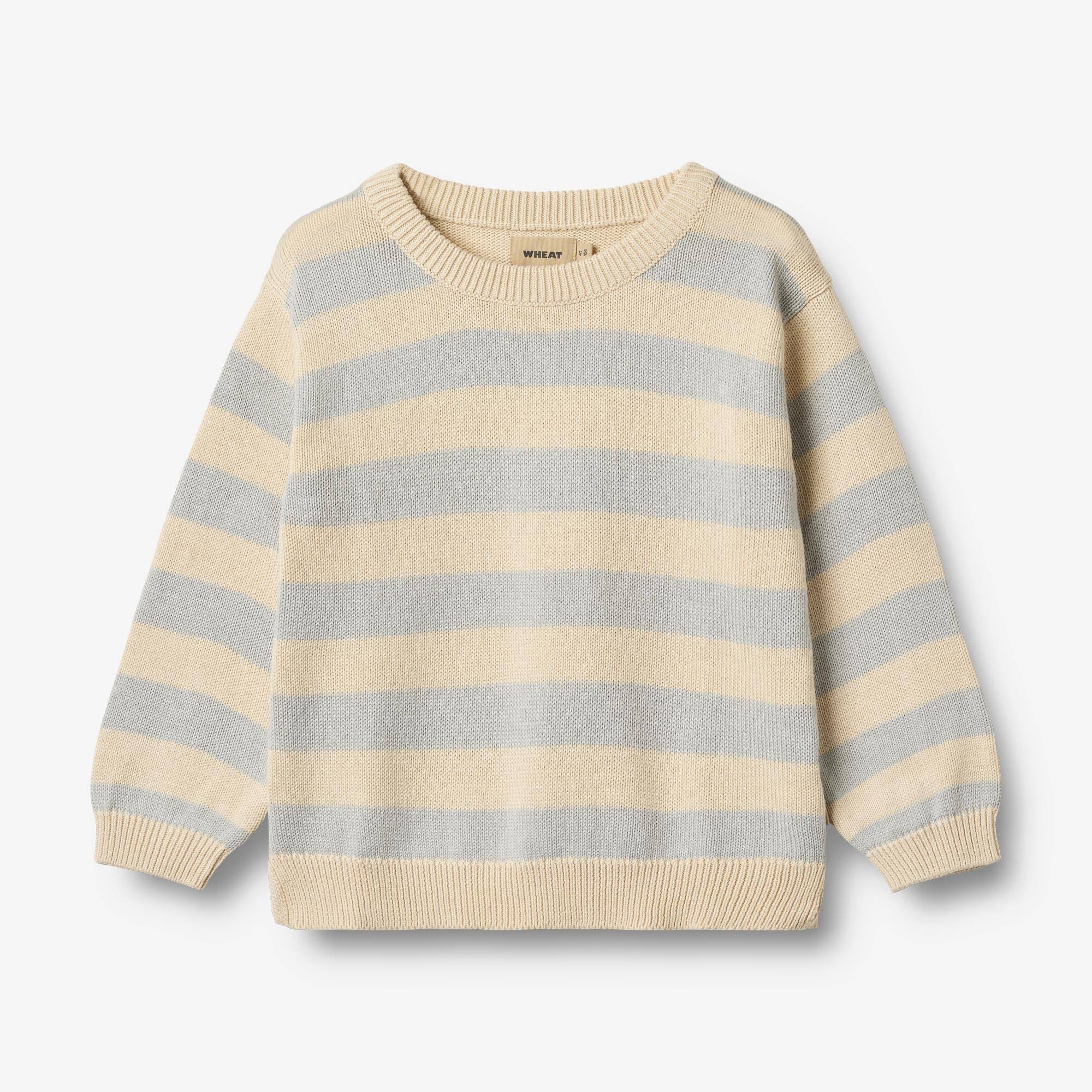 WHEAT® - Strik Pullover Morgan - soft blue stripe - Str 152.