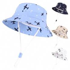 Flygplan Baby Pojkar Solhatt Småbarn Flickor Bucket Hats Sommar Solskydd Keps för barn - Marinblå (48 cm (6-12 M),50 cm (1-2Y),52 cm (2-4Y))