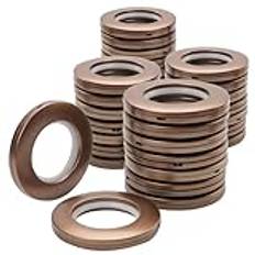 GVPOELR 32 stycken gardiner öljettringar, öljetter för gardiner, gardinringar tygöljetter, kaffefärgade gardinringar, för fönstergardin, duschdraperi, hemtillbehör