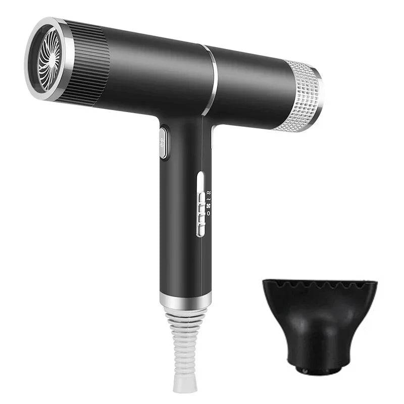 Professional Hair Dryer Infrared Negative Ionic Blow Dryer Hot Cold Wind S - Black Version 01 / UK Plug