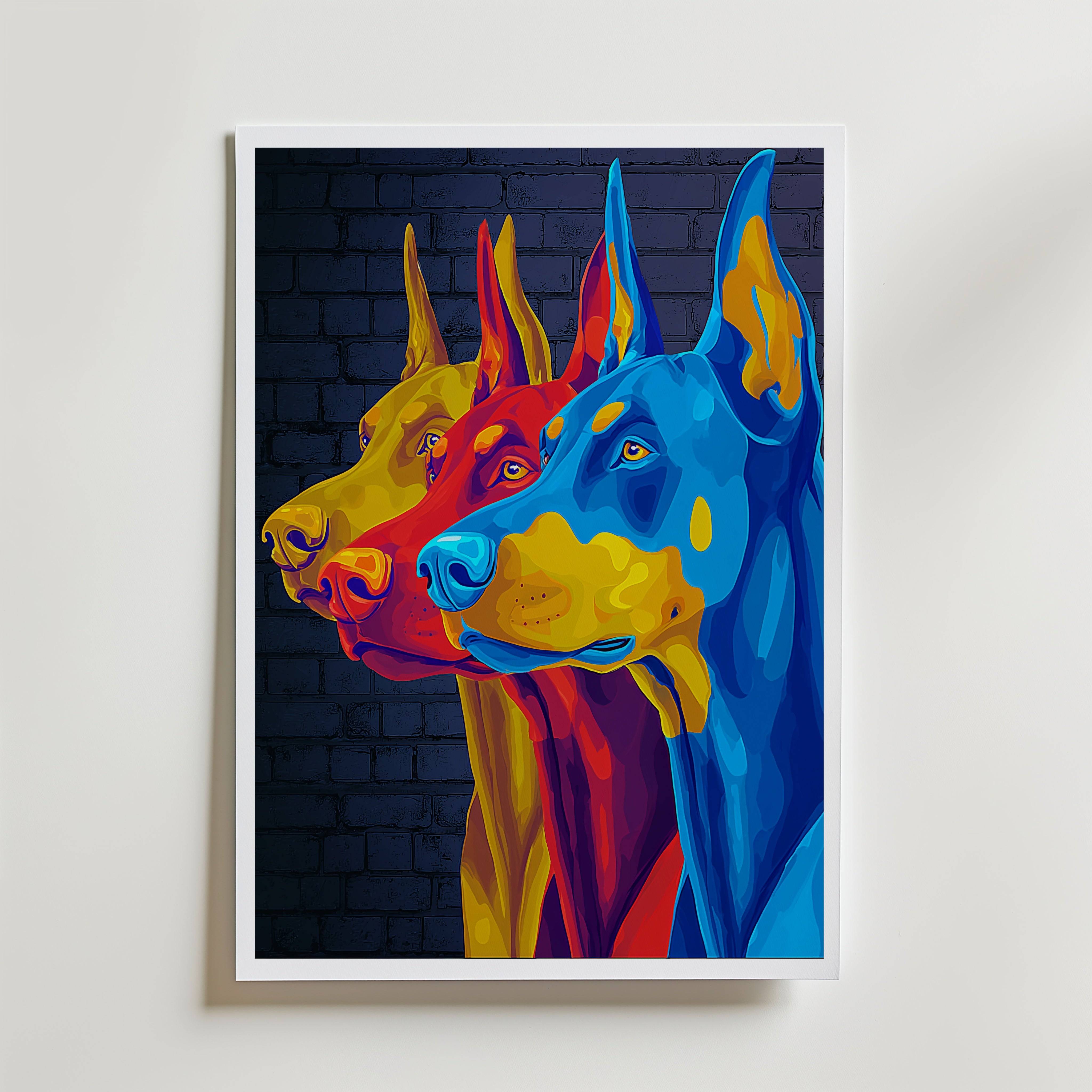 Pop Art Doberman Poster - Fine Art Poster 30x40 cm