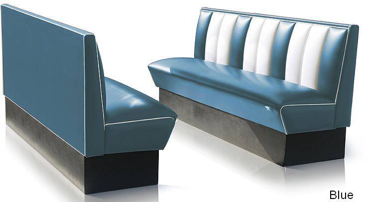 Diner booth - retro soffa 180 cm / st (special) (Färg: MÖRKRÖD/VIT)