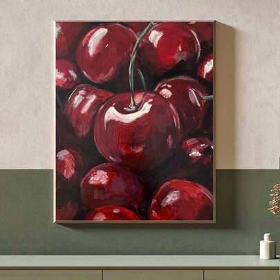 5D DIY Diamond Painting Mosaic Kit - Vackert körsbärslandskap, diamantkonst Heminredning Väggkonst, en fantastisk present till en vän på , jul, alla h - Röd (30*40,40*50)