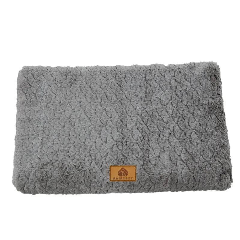 Orthopedic Dog Bed with Washable Faux Fur Cover — Anti-Slip, Crate-Fit, 4 Sizes - M 58x40cm pet 7kg / dark grey