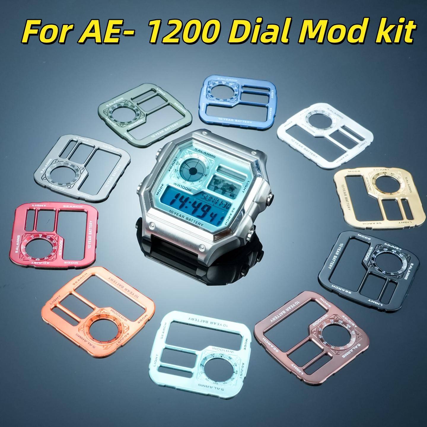 AE1200 Uppgradering Metallurtavla & Boett Kit För Casio 3299 AE-1200WH Kopparfärgad urtavla Rostfritt stålboett Modifierad Ersättningsklocka Tillbehör