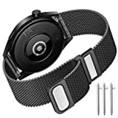 TOPsic Huawei Watch GT 3 46 mm armband, 22 mm nät rostfritt stål dubbelt magnetiskt armband för Huawei Watch GT2 Pro/Huawei Watch GT2 46 mm/Huawei Watch GT2e/Galaxy Watch 3 45 mm/Gear S3