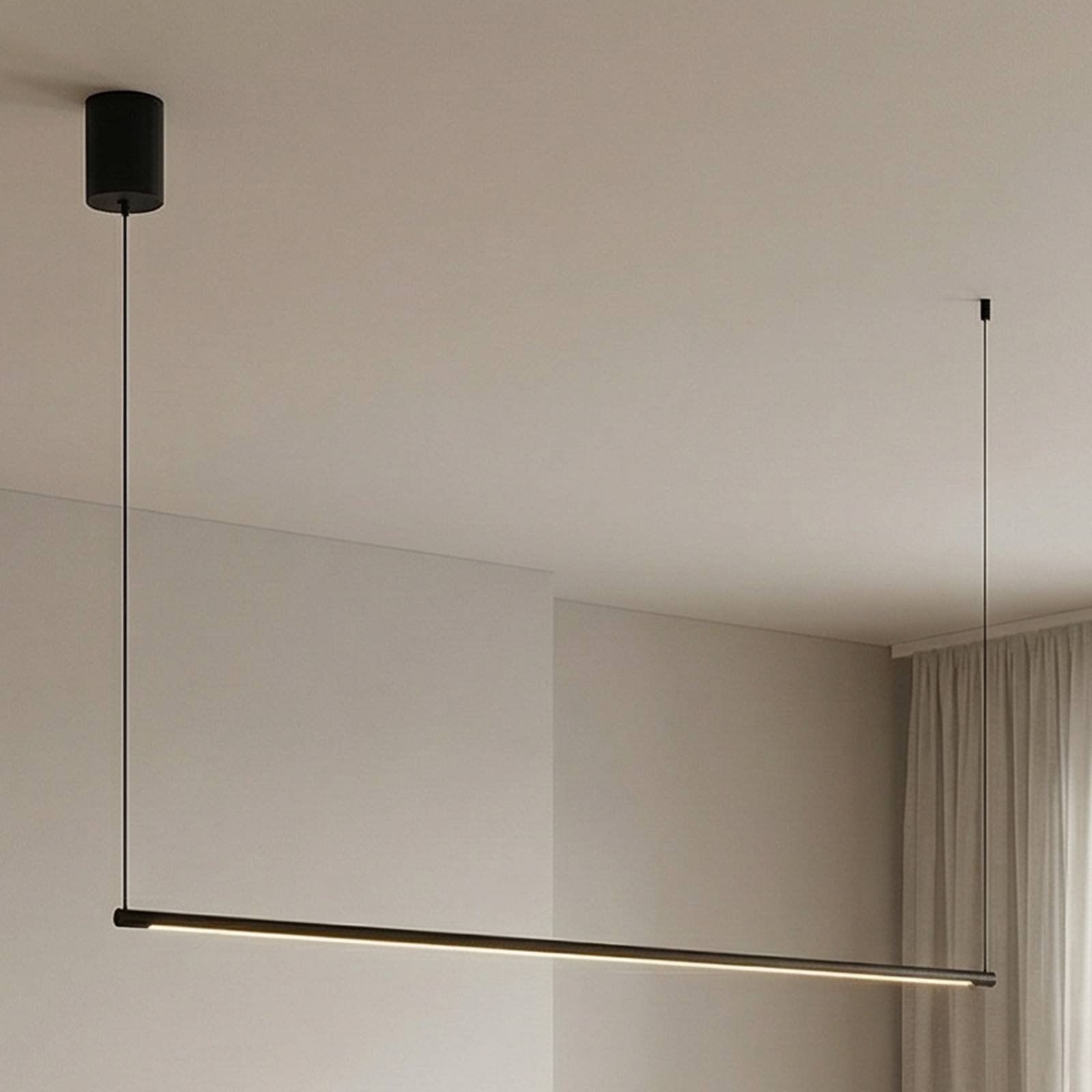 Ideallux Pendellampa Essence, Svart, Vardagsrum / matsal, Aluminium / grå / zink, Modern