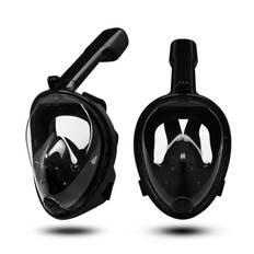 Full Face Dykkermaske med snorkel samt holder til aktivitetskamera. Sort. L/XL