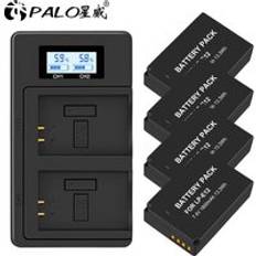 1-4 st 1800 mah lp -e12 lpe 12 lp e12 kamera batteri akku + lcd usb laddare för canon m 100d kiss x7 rebel sl1 eos m10 eos m50 dslr - 4 st och laddare