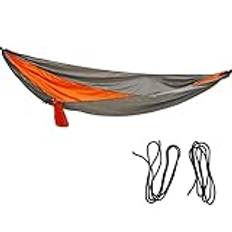 Camping Hängmatta Set, Bärbar Hängmatta med Knytrep Breddad Hänggunga för Inomhus Utomhus Camping Silver Grå & Orange