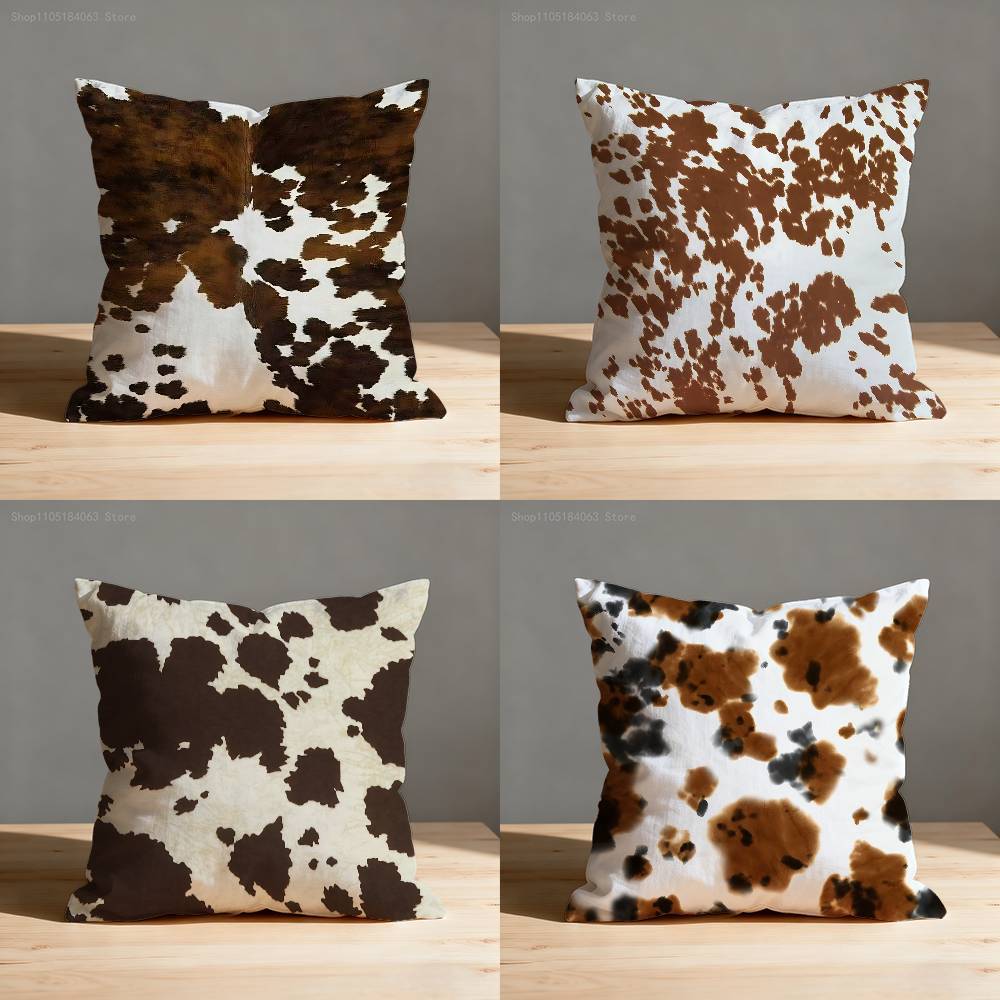 Fuskpäls Modern Ko-hud Textur Kuddfodral För 45x45cm 40x40cm 30x30cm 50x50cm 55x55cm Fyrkantigt Hem Kuddfodral Fodral