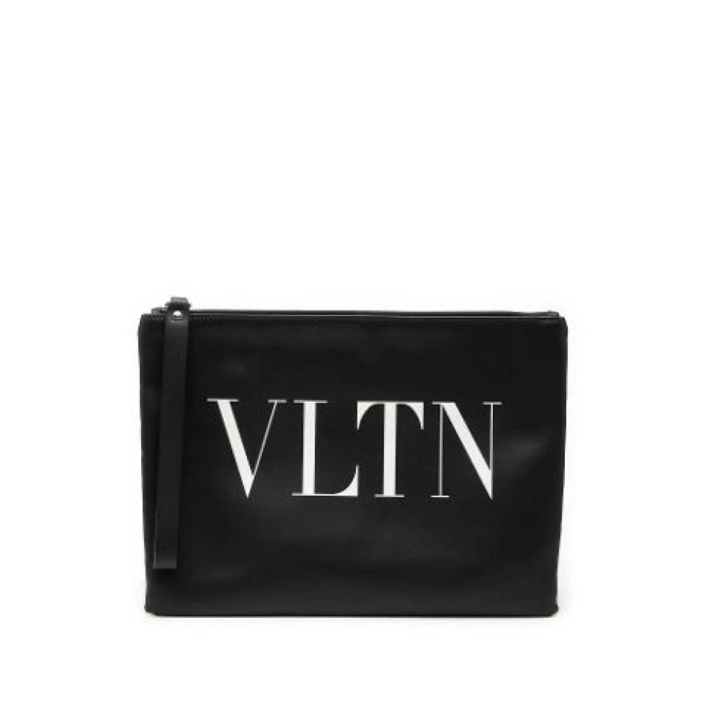 Valentino Vintage Pre-owned Printed Læder Clutch - Vintage - Dame - Sort - ONE SIZE - Læder
