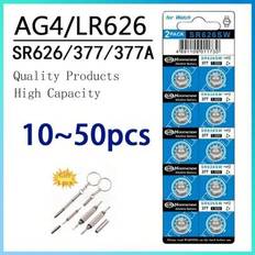10 STK-50 STK AG4 Knapp Batterier 377 SR626 SR626SW Cell Mynt Alkaline Batteri 177 376 626A LR66 LR626 För Klockleksaker Klocka Med 1 St skruvmejsel P (10 st,30 st,40 st,20 st,50 st)