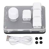 Mini 4 Key Mekaniskt Gaming Tangentbord Anpassade Funktioner Blå Switch RGB Light Gaming Tangentbord med Programmerbara Makron för PC-spelare OSU-spelare Vit 5V 1A