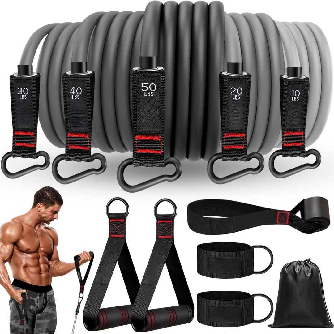 PowerFlex – Motståndsband Set för Helkroppsträning - Grå / 113 Kilo (250 LBS)