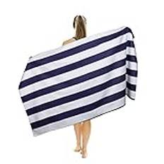 URAQT Microfiber Stripe Strandhandduk, Mjuk Super Absorberande Snabbtorkande Strandhandduk, Stor LättviktsSandfri Strandhandduk, Resehandduk Badhandduk för Sport Strand Gym Pool Torkning Husdjur
