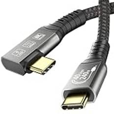 EUDOBEL USB 4 Kabel med Thunderbolt 4 Kabel 1m,40Gbps USB C Data Cabel,240W USB-C till USB-C Snabbladdningskabel,8K@60Hz USB C-videokabel för Thunderbolt 3,MacBook,Dockningsstation,SSD (90 grader)
