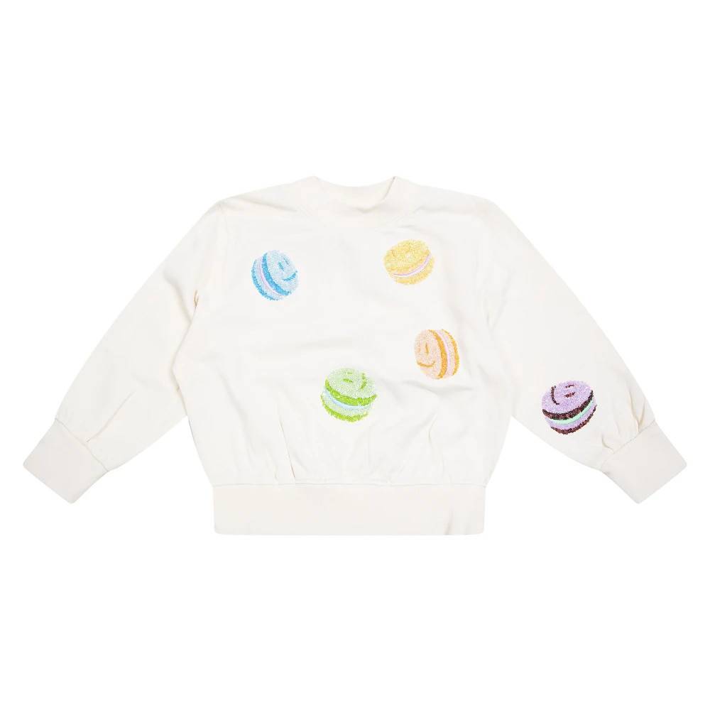 Molo Felpa Con Macaroon Marge - Kids - unisex - Hvid - 104 CM -