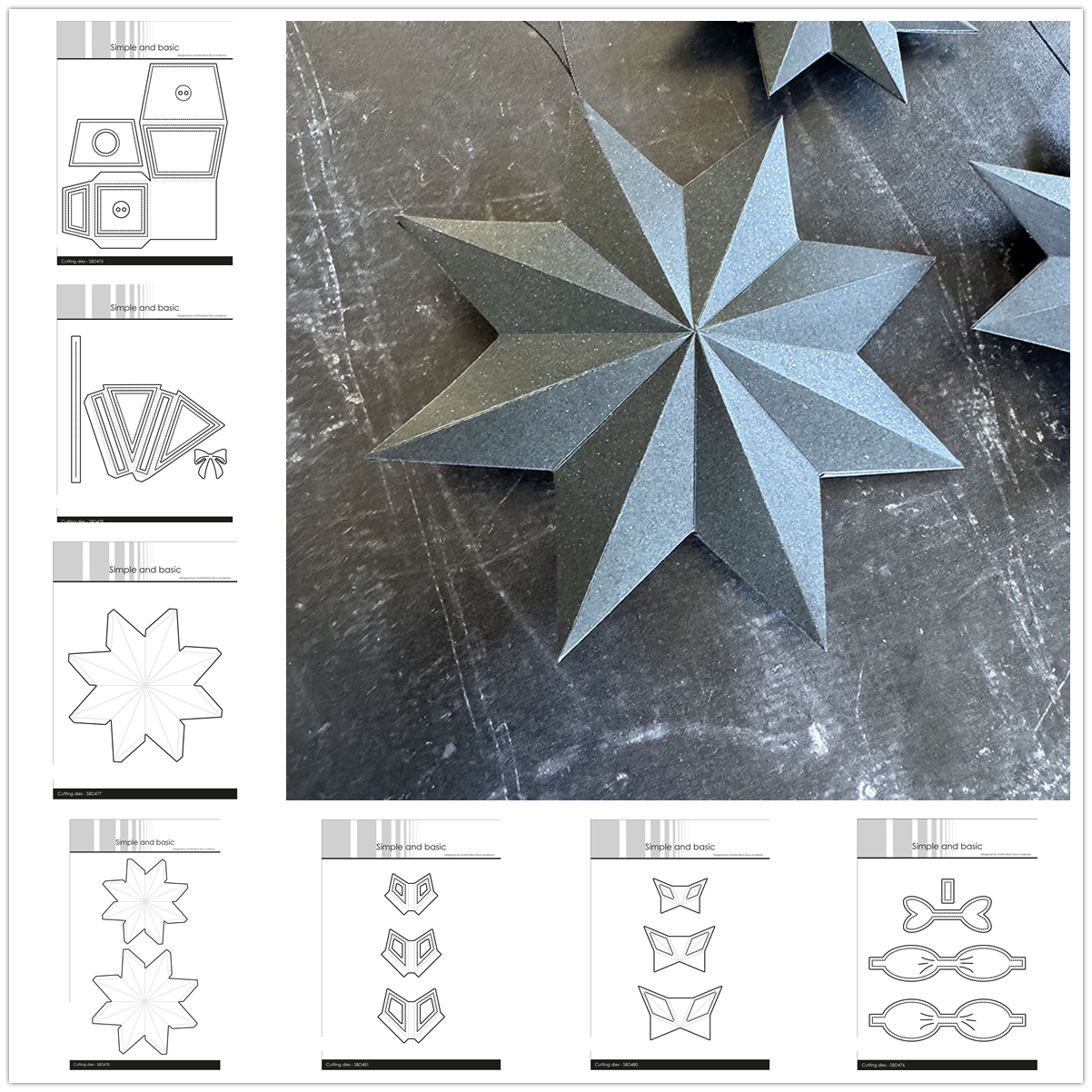 Triangle Cone 3D Gift Box Star Ornament Cutting Dies for New September 2024 Scrapbooking Paper Making Frame Card Craft Supplies