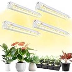 Niello 4Pack T5 Pflanzenlampe, 42cm LED Grow Lampe für Zimmerpflanzen Vollspektrum, 660nm/3000K/6000K Pflanzenlicht mit Reflektor/Daisy Chain fur Aussaat, Gewaechshaus, Grow Shelves
