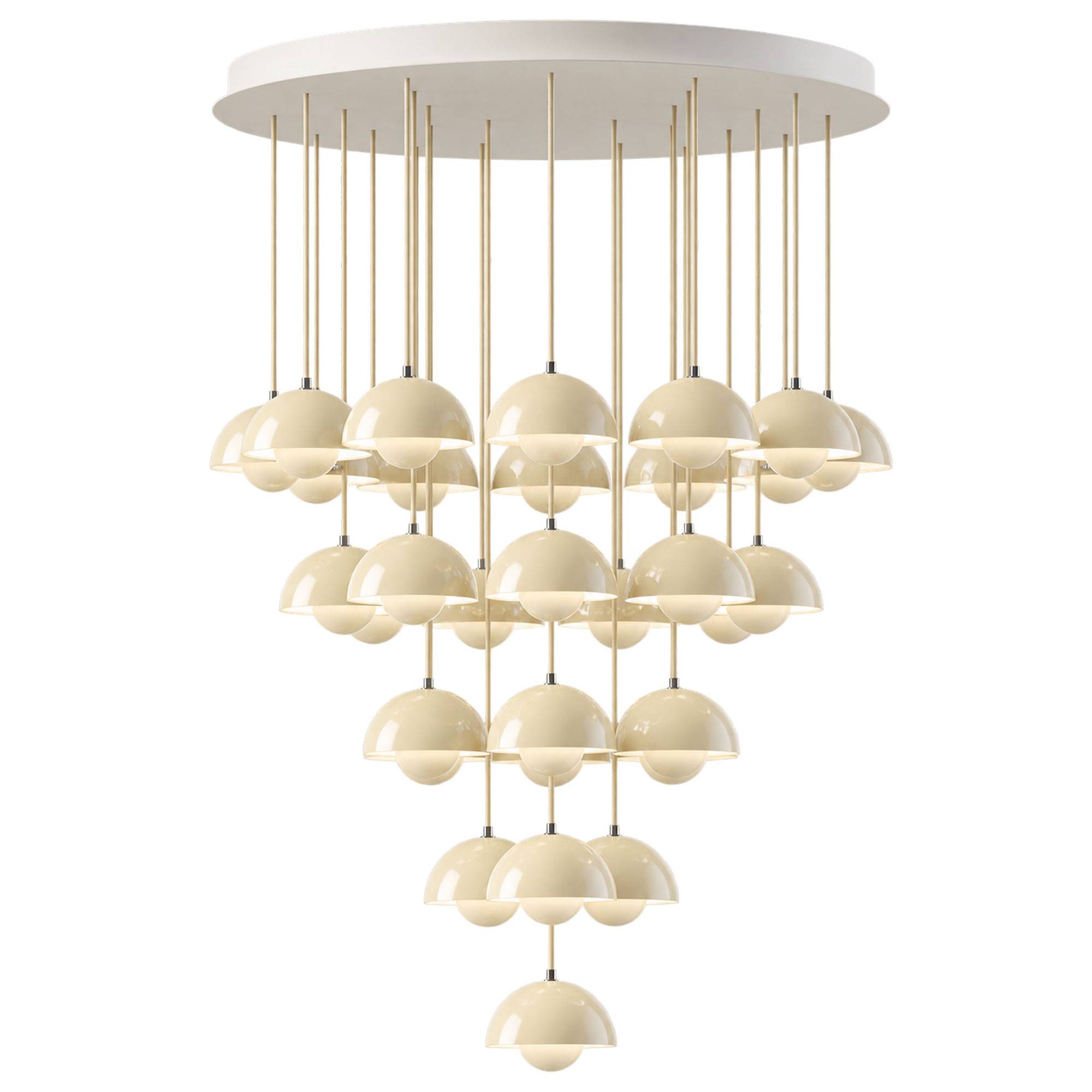 &Tradition - Flowerpot Chandelier VP10 31 Pendants ivory - Takkronor - Verner Panton - Beige - Metall