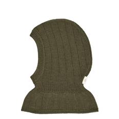Copenhagen Colors Rib Knitted Balaclava In Merino Wool Grön
