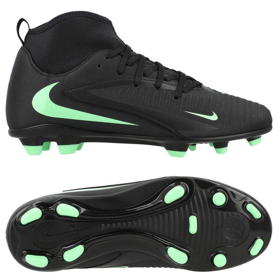 Nike Phantom 6 Club High Cut MG Shadow - Sort/Grøn Børn - Multi Ground (MG).