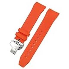 21mm 22mm krökt slutgummi klockband för tissot T120 SEASTAR T120407A T120417A Black Orange Silicone Watch Strap Wrist Armband