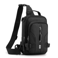 Water-Proof Chest Bag Anti-Theft Shoulder Bag Messenger Bag Usb Charging Waist Bag Outdoor Sports Shoulder Bag Black Sling Bags Crossbody Bag Shoulder - Black - one-size