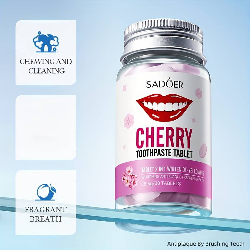 TEMU Sakura Toothpaste Tablets, Solid Toothpaste , Chewable Toothpaste Tablets , & Teeth - Stains & Deep Cleaning - Suitable For Travel And Carrying, While Combating Bad Breath And Stain Removal