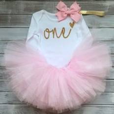Toddler baby girl dress for little girl kids princess first years birthday party clothes set tutu dress newborn baby clothes