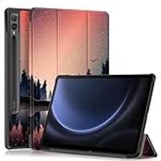 QJONSIU Fodral för Samsung Galaxy Tab S10 Ultra, [Ståfunktion] Ultratunnt Smart Cover med Auto Sleep Wake, PU och PC Skyddsfodral mot repor, för Samsung Galaxy Tab S10 Ultra-8