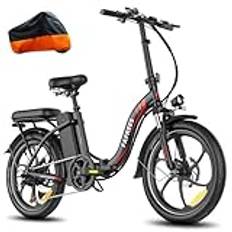 Fafrees 2025 F20 E Bike hopfällbar cykel 20 tum [officiella ] män kvinnor Fatbike 16 AH/20 Ah batteri, elcykel 250 W lägre insteg, Fat Ebike 140 kg, E mountainbike vuxna 25 km/h (20 AH-batteri, svart)