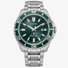 Citizen Mens Promaster Diver Eco-Drive Green Dial Watch BN0199-53X