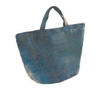 Fashion Jute Bag - One Size / Natural/ Ink Blue
