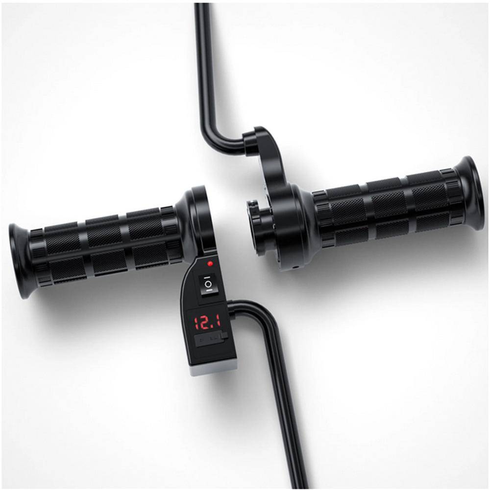 2X 22Mm Motorcycle Hand Heated Grips Molded Grip Warmer W/Usb Adjust Temperature