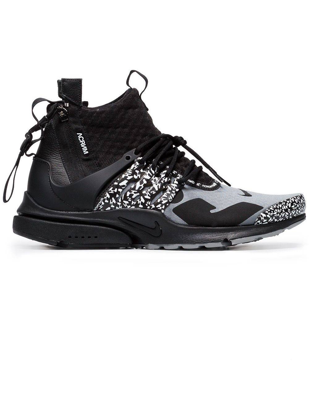 Nike - Acronym X Nike Presto mellanhöga träningsskor med läderkant - unisex - kalvskinn/gummi/polyamid - 7 - Grå