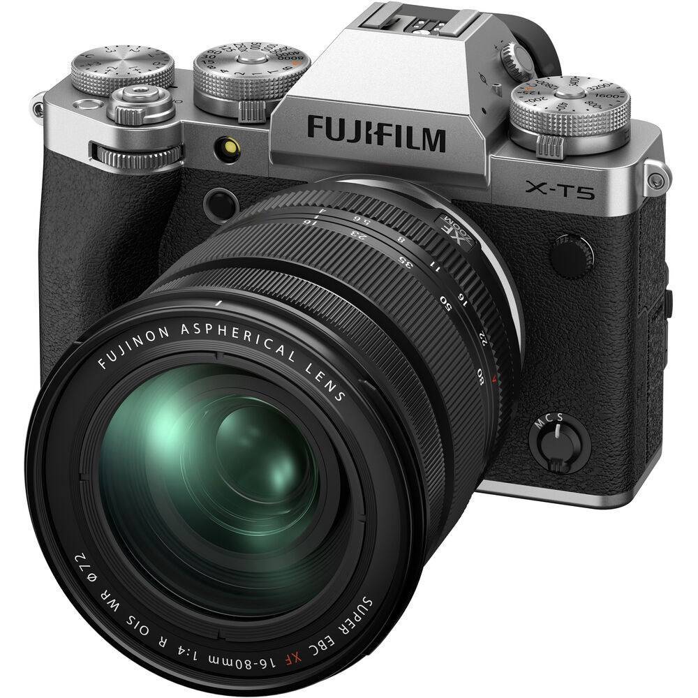 Fuji X-T5 Silver + 16-80mm F4 R OIS WR + Gratis Batteri och UV Filter (Kampanj)