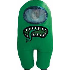 YuMe Toys Among Us oppusteligt kostume til børn (Grøn)