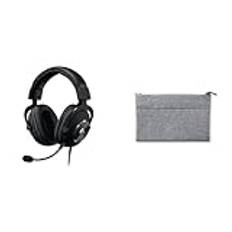 Logitech G PRO X Gaming-Headset, Sladdansluten, Hörlurar med överhörning med blå VO!CE-mikrofon, DTS Headphone:X 7.1, 50mm PRO-G-drivrutiner,7.1-surroundljud - Svart & Red Bull Energidryck 12 x 250 ml
